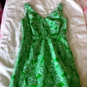 Lilly Pulitzer green bean day dreamer jacquard vneck dress - worn once